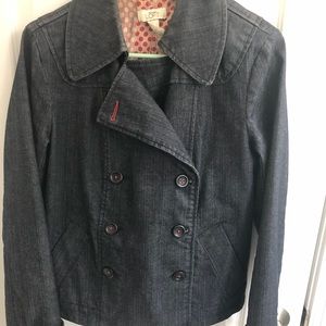 Loft denim pea coat